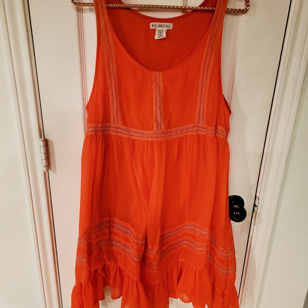 BILLABONG SUNDRESS SIZE L Neon TANGERINE COLOR Womens
